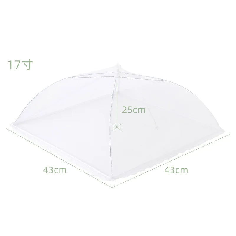 Foldable Umbrella Mesh Food Cover Anti-mosquito Meal Cover Net Lace Portable Picnic Protect Dish Cover Food Lid Kitchen Tools