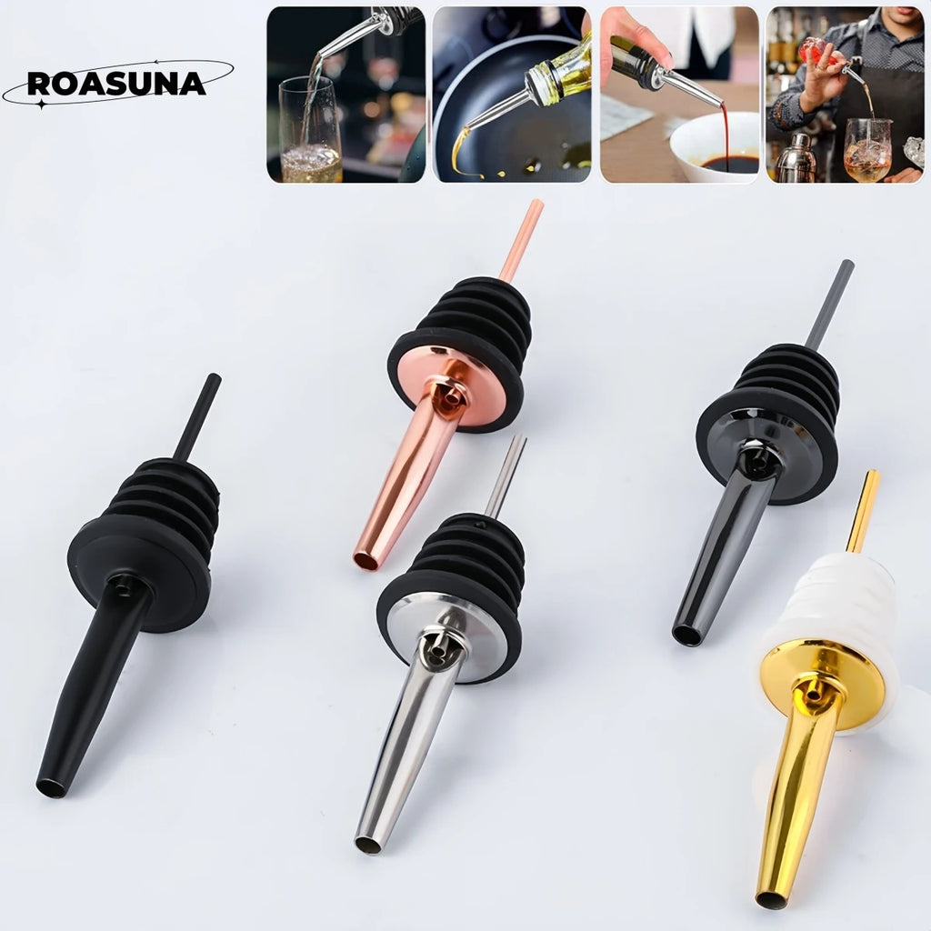 Stainless Steel Whisky Liquor Oil Wine Bottle Pourer Cap Spout Stopper Mouth Dispenser Bartender Kitchen Tools Bar Accessories