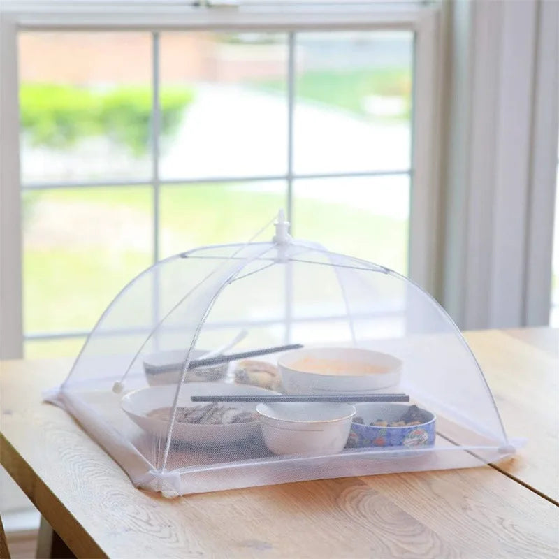 Foldable Umbrella Mesh Food Cover Anti-mosquito Meal Cover Net Lace Portable Picnic Protect Dish Cover Food Lid Kitchen Tools