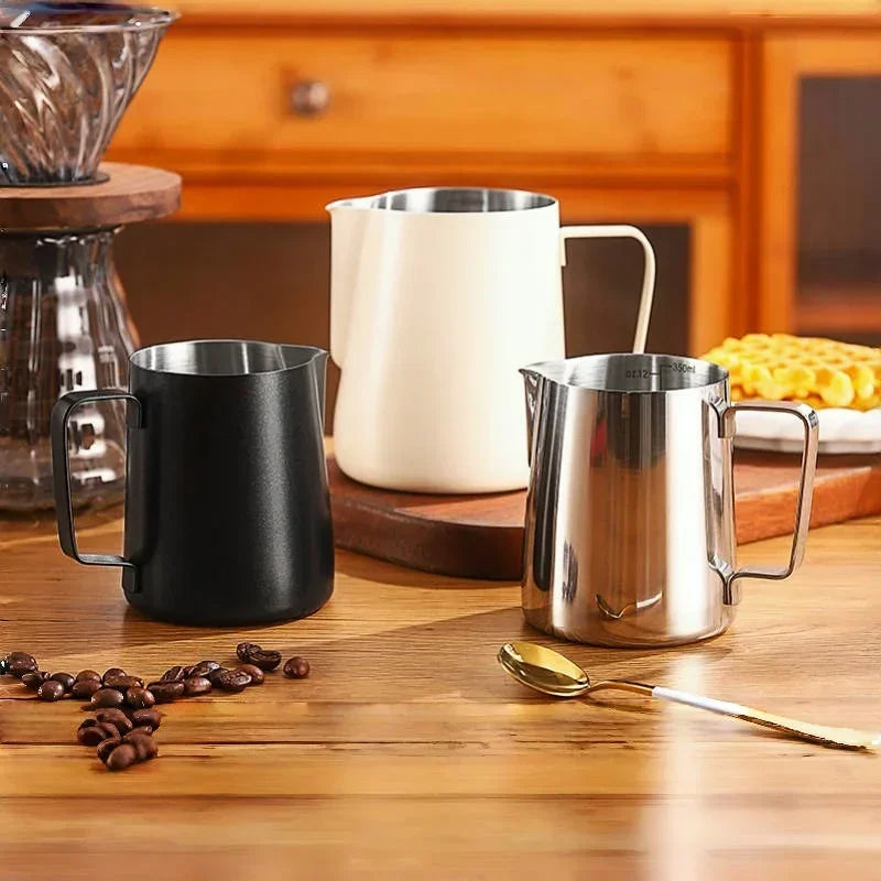 350/600ML Stainless Steel Coffee Milk Frother Jug With Scale Professional Steam Espresso Coffee Latte Art Kitchen Tools