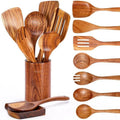 Wooden Kitchen Utensil Set Wooden Spatula Salad Spoon Stirring Soup Spoon Spatula Scoop Kitchen Tools for Cooking Utensils