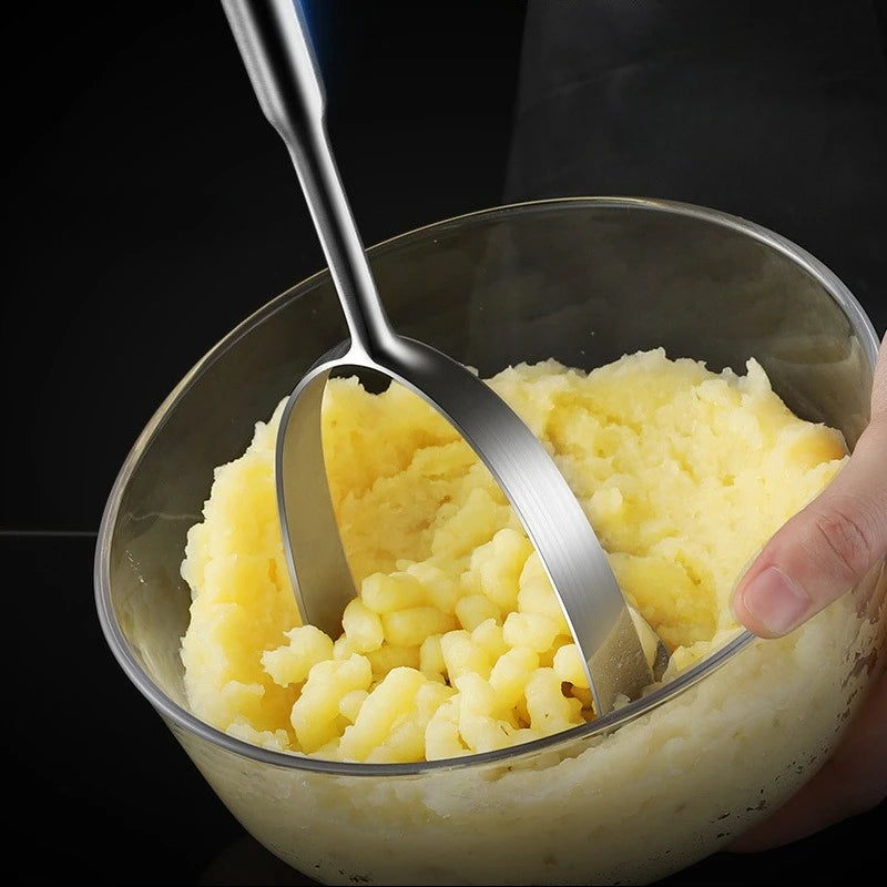 1PC Stainless Steel Mashed Potato Mud Press Household Purple Potato Masher Baby Food Kitchen Tools Household Items