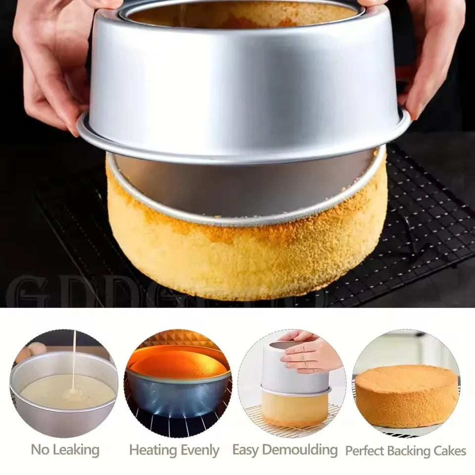 4/6/8/10 Inch Baking Cake Mold Round Non-Stick Cake Pan Removable Removable Bottom Baking Tray Aluminium Alloy For Kitchen Tools