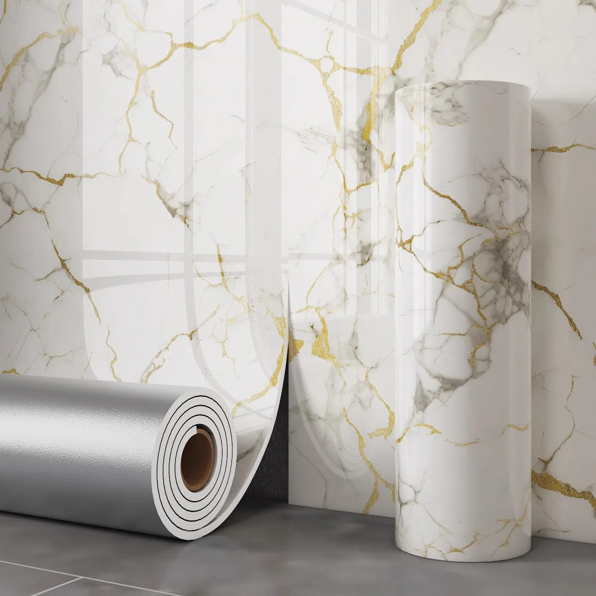 40x300cm imitation marble wall sticker self-adhesive living room kitchen thickened wallpaper waterproof wallpaper bathroom