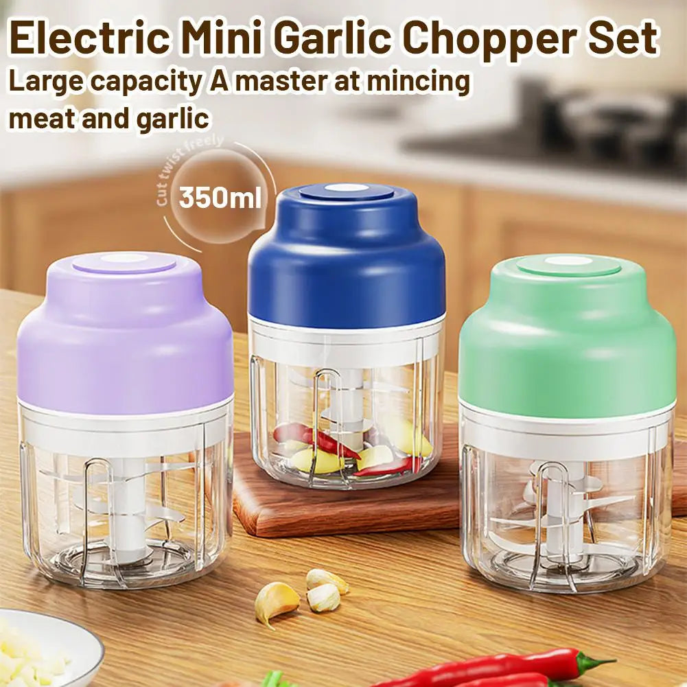 250/350ML Electric Garlic Chopper Vegetable Chopper Aid Meat Mixer Mincer Food Processor Children's Kitchen Kitchen Tools V5V8