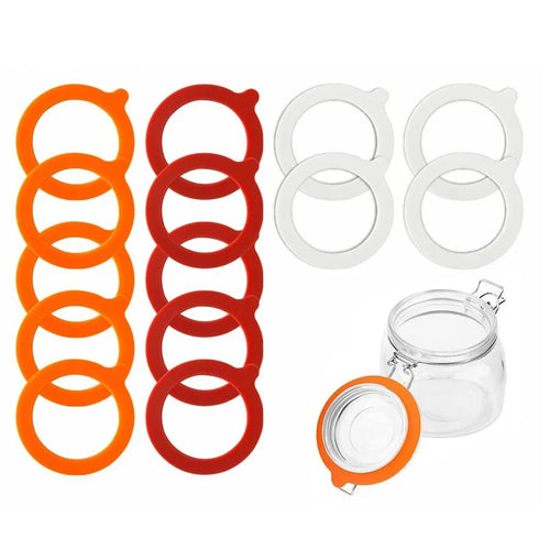 10pcs Silicone Jar Gaskets Replacement Airtight Rubber O Rings Leak-proof For Food Storage Sealing Lids Glass Can Kitchen Tools