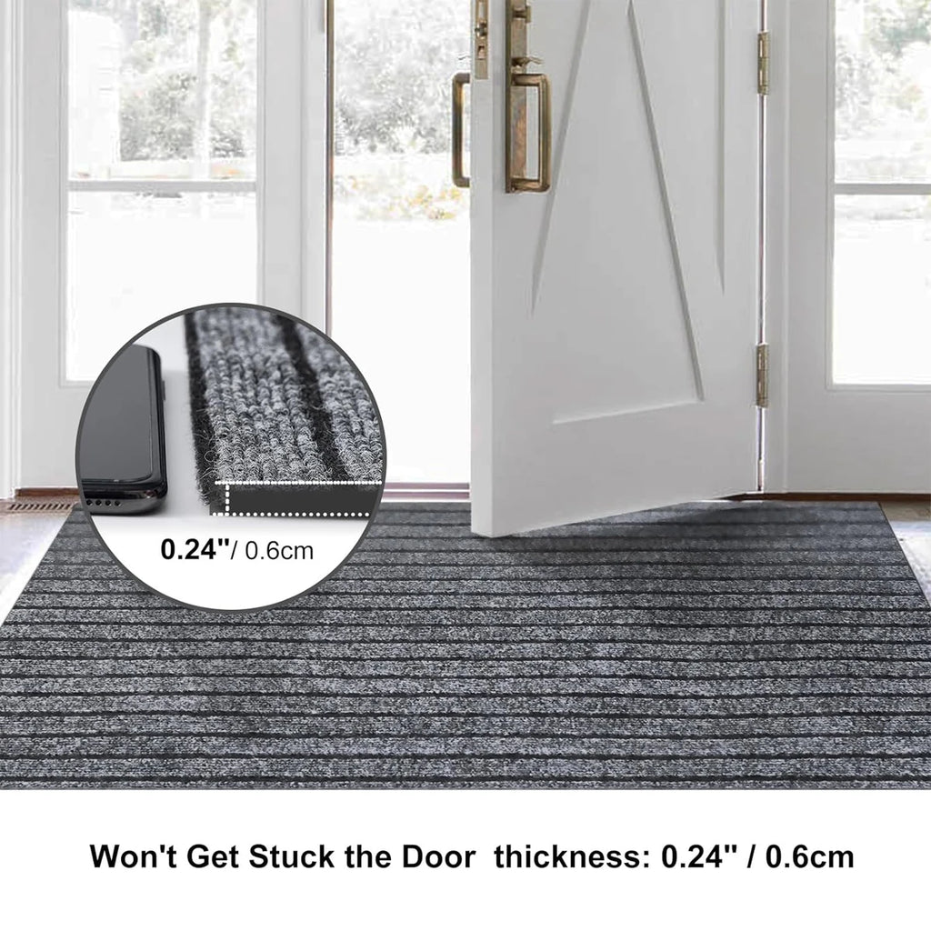 Washable non-slip carpet, solid color striped kitchen door mat floor mat, suitable for bathroom, hallway, entrance,
