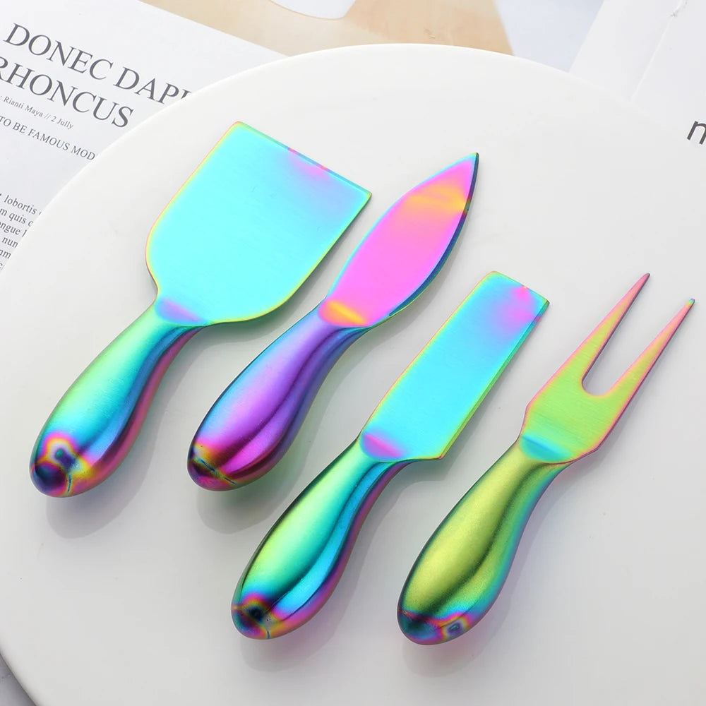 4Pcs Cheese Tool Gold Cheese Slicer Cutter Knife Creative Cheese Graters Kitchen Tools Cake Spatula Butter Knife Cheese Set