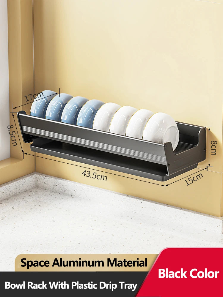 Bowl Plate Drying Shelf Portable Kitchen Organizer Wall Mounted Dish Drainer Rack Kitchen Storage Shelves Tableware Holder