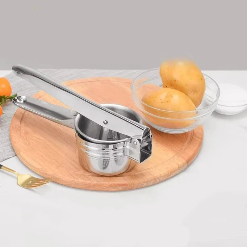 Masher RicerPress Mashed Potatoes Stainless Steel Crushing Puree Fruit Vegetable SqueezerJuicer Press Maker Kitchen Tools