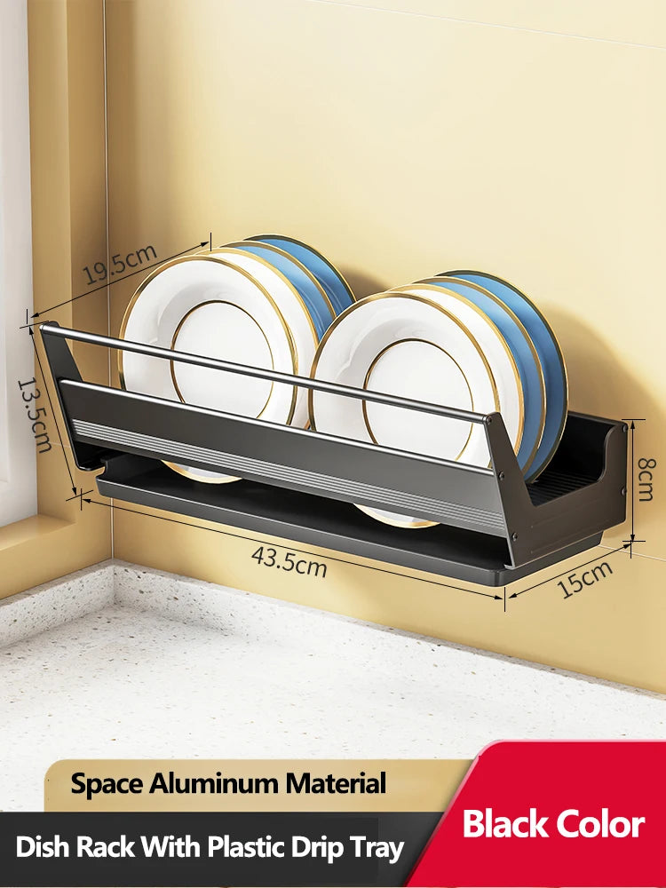 Bowl Plate Drying Shelf Portable Kitchen Organizer Wall Mounted Dish Drainer Rack Kitchen Storage Shelves Tableware Holder